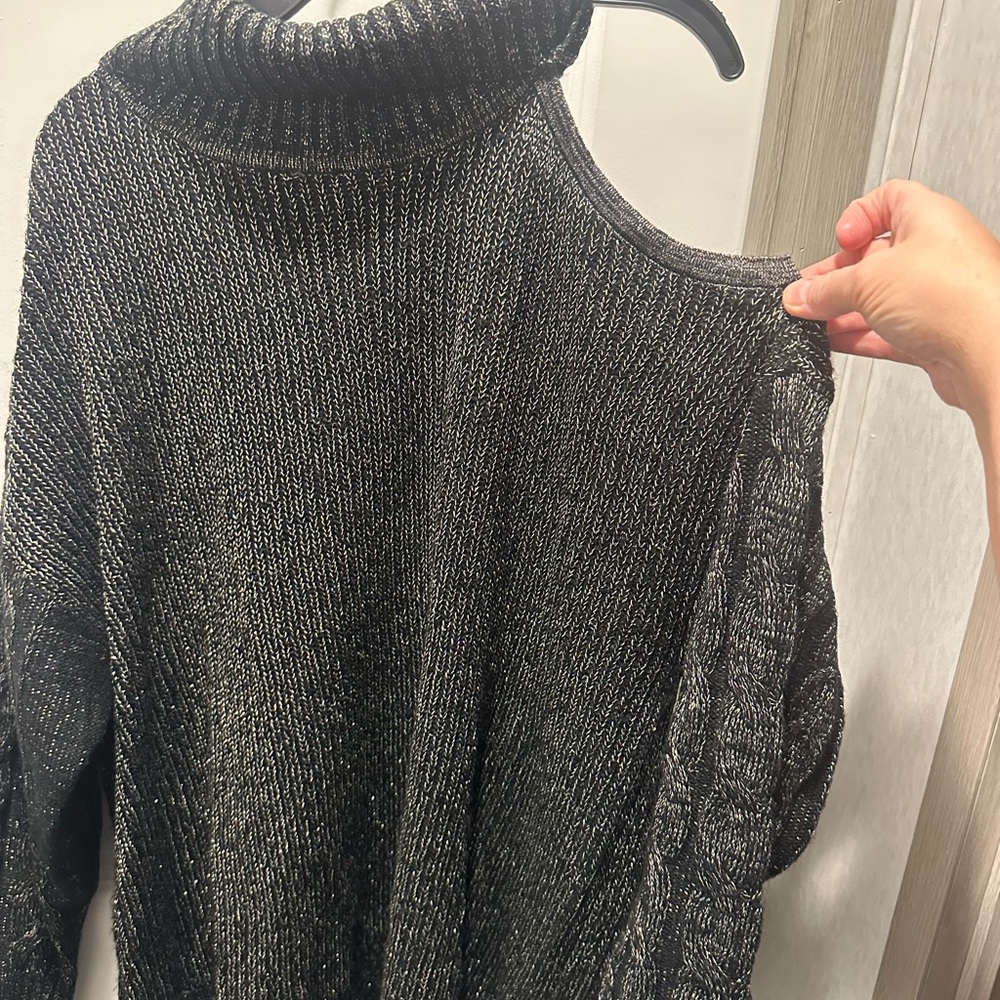 Torrid Black and Gray Turtleneck Sweater